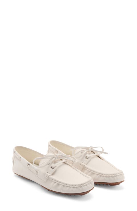 Lace-Up Leather Boat Shoe (Women)