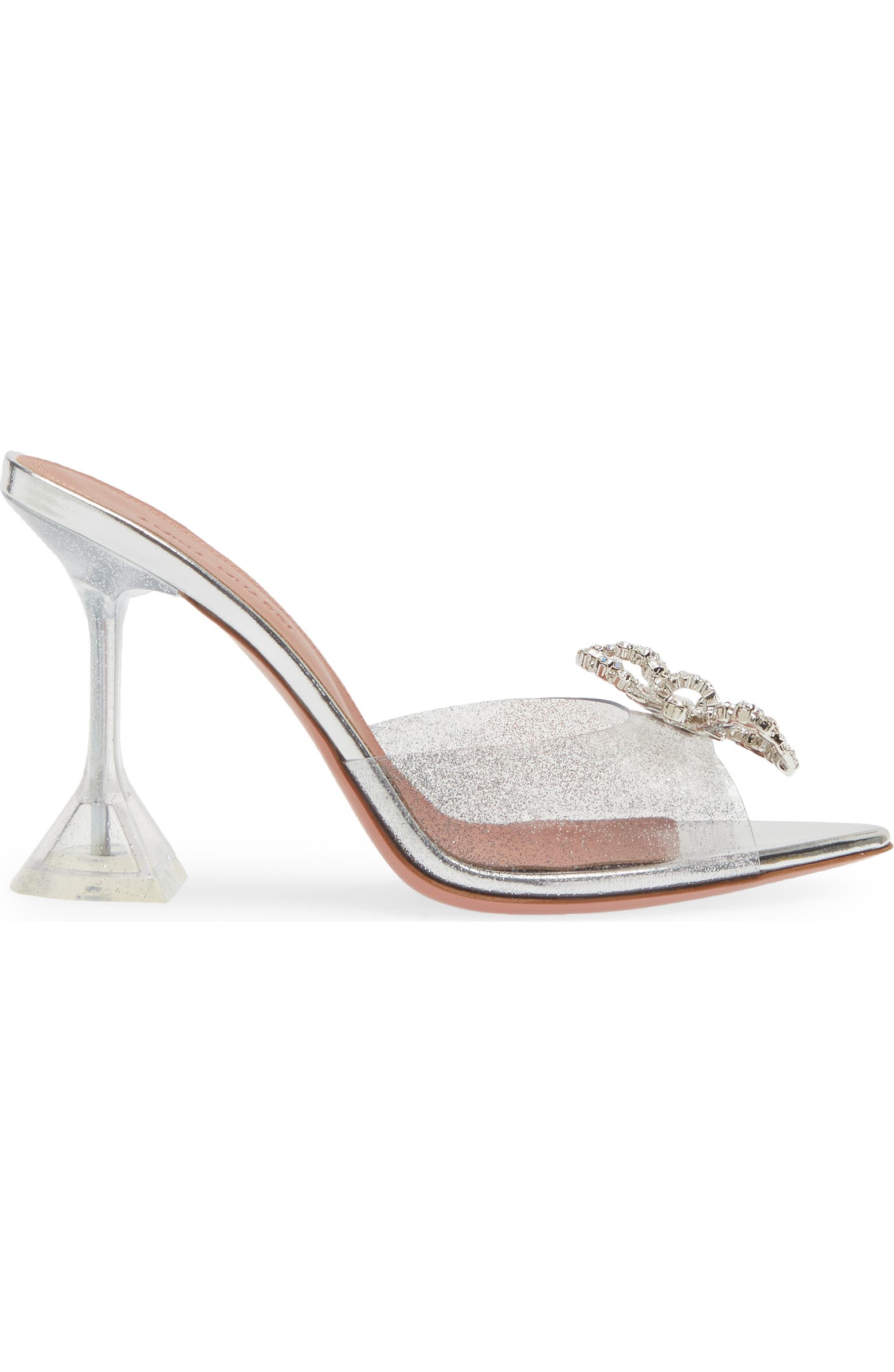 Amina Muaddi Rosie Glass Crystal Bow Slide Sandal (Women) | Nordstromrack