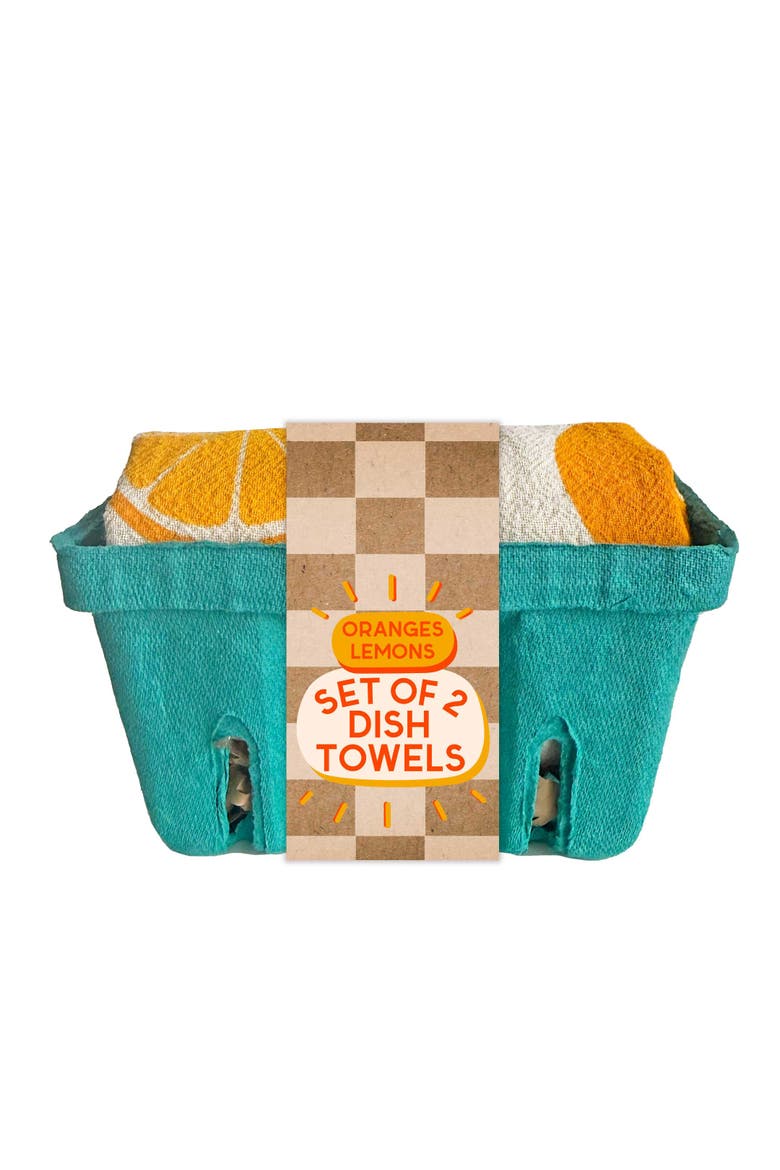 Fresh Squeezed - Dish Towel Set of 2, Alternate, color, Orange