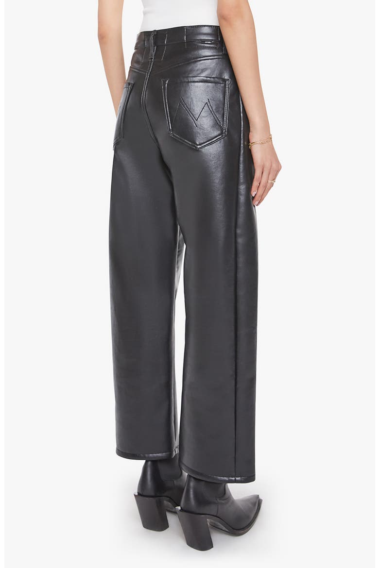 The Half Pipe Flood High Waist Coated Leather Pants, Alternate, color, BLACK