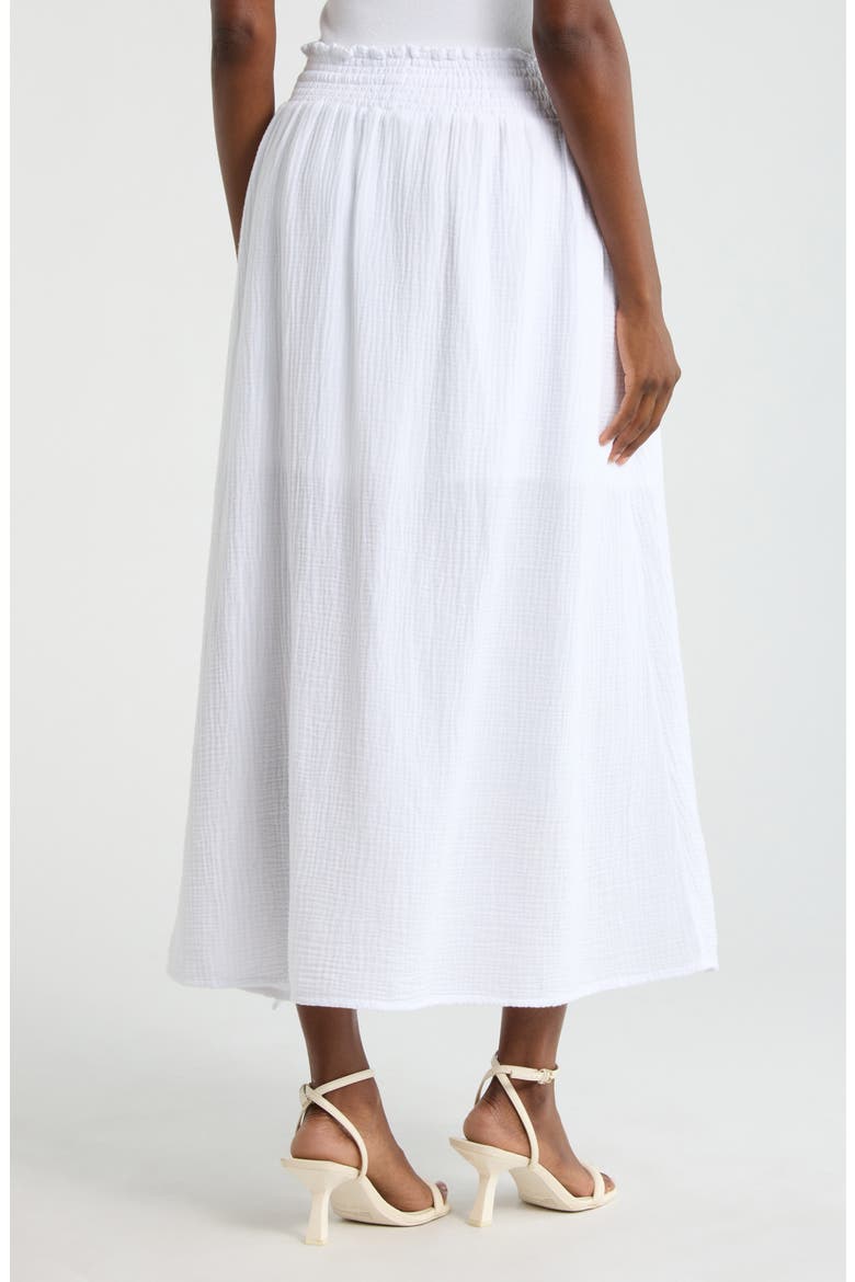 Adele Cotton Gauze Maxi Skirt, Alternate, color, WHITE