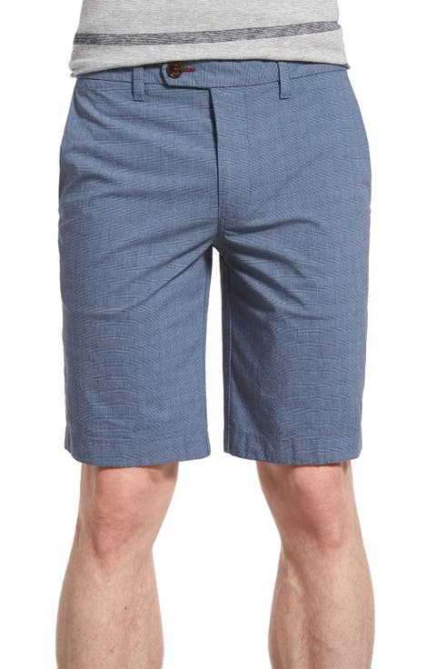 'Erupten' Print Stretch Cotton Shorts