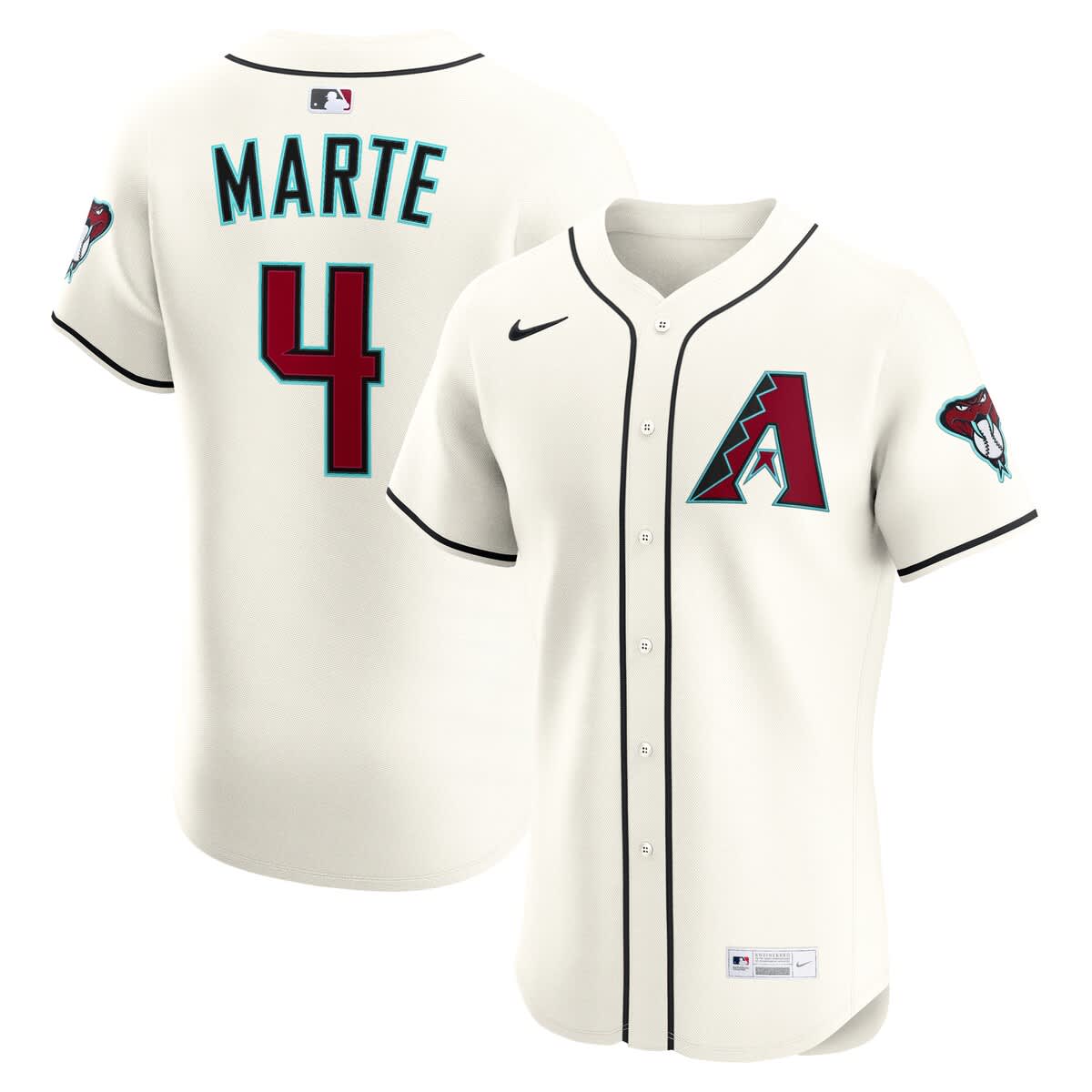Nike Men's Nike Ketel Marte Cream Arizona Diamondbacks Home Elite