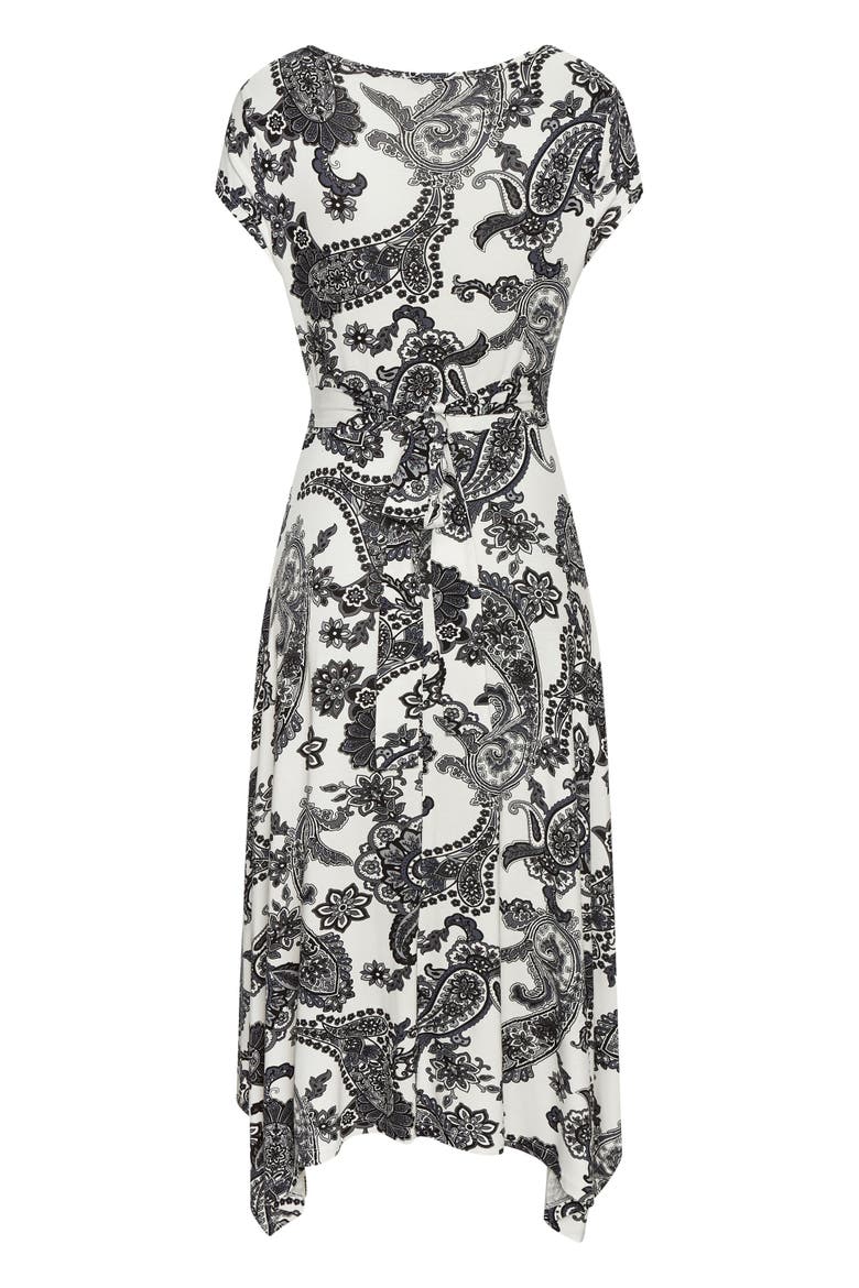 Handkerchief Hem Dress, Alternate, color, Black & White
