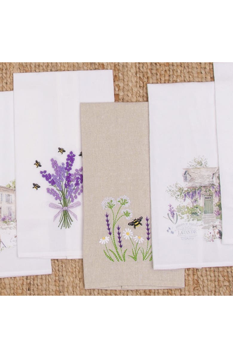 C&F Home Lavender & Bee Garden Kitchen and Bathroom Embroidered Hand Towel, Alternate, color, Purple