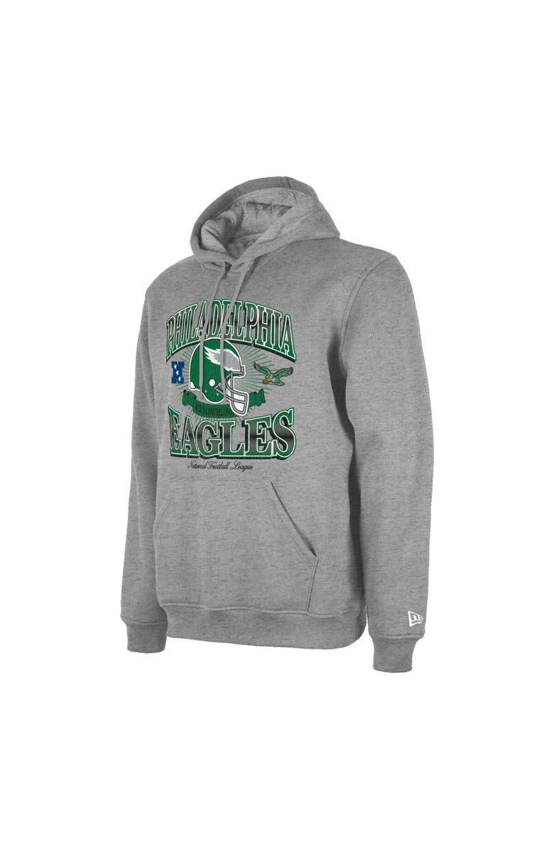 New Era Men's New Era Heather Gray Philadelphia Eagles Retro Pullover Hoodie, Alternate, color, 