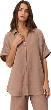 Pact Organic Cotton Coastal Double Gauze Relaxed Shirt