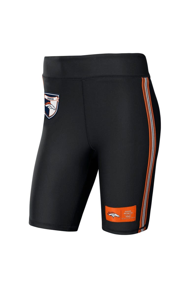Women's WEAR by Erin Andrews Black Denver Broncos Biker Shorts, Alternate, color, Black