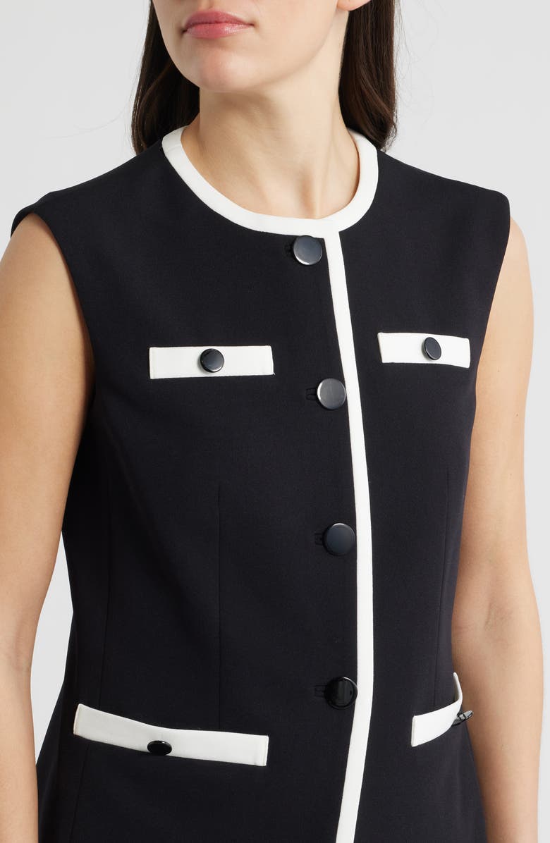 Anne Klein Colorblock Vest, Alternate, color, Anne Black / White Dove