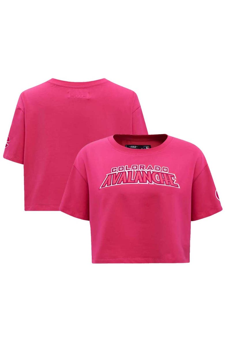 Women's Pro Standard Colorado Avalanche Triple Pink Cropped Boxy T-Shirt, Main, color, Pink