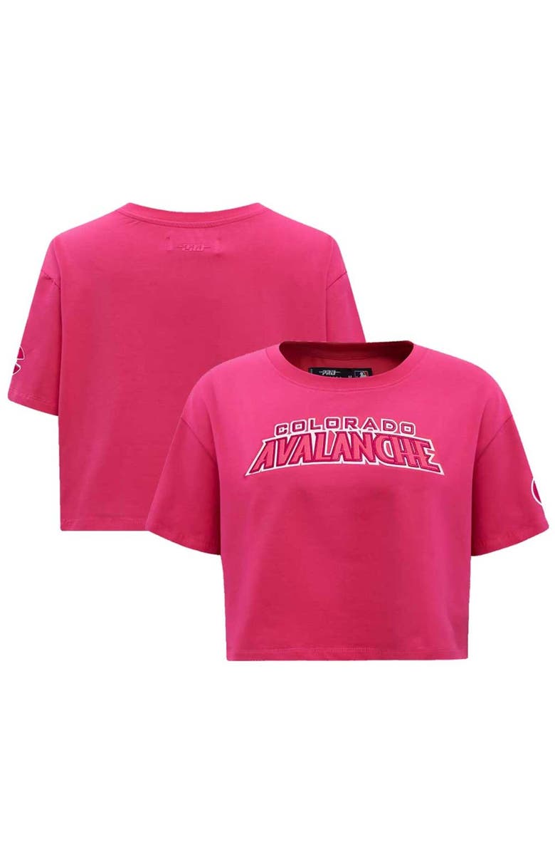 PRO STANDARD Women's Pro Standard Colorado Avalanche Triple Pink Cropped Boxy T-Shirt, Main, color, Pink