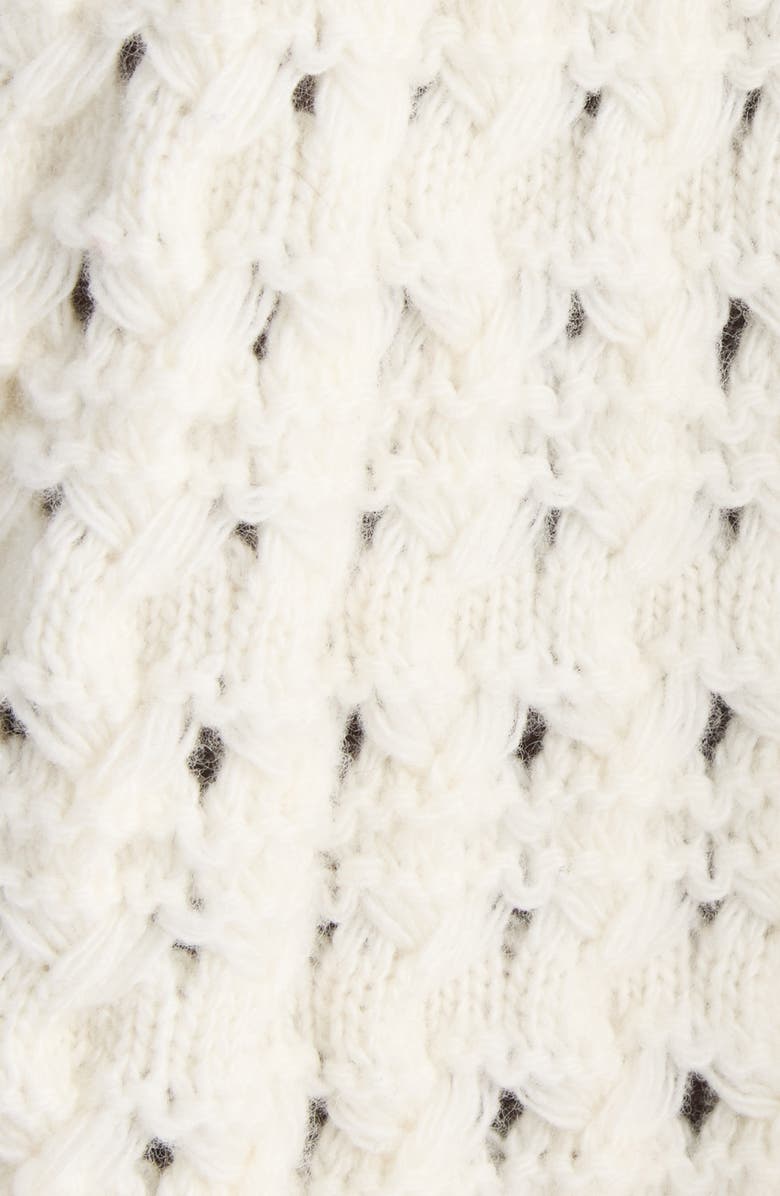 Chloé Balloon Sleeve Tweed Cardigan, Alternate, color, Iconic Milk