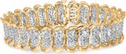 Haus of Brilliance 10K Yellow Gold 4.00 Cttw Pave Diamond Classic Link Bracelet