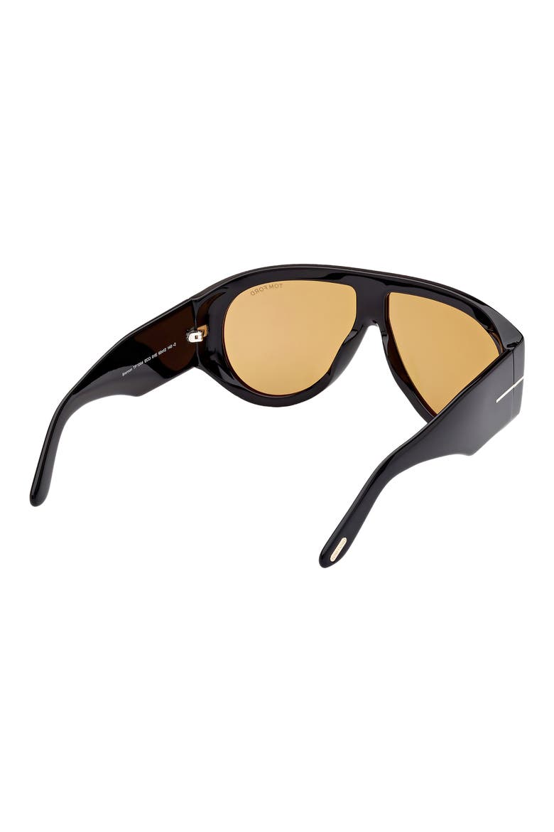 Bronson 60mm Aviator Sunglasses, Alternate, color, SHINY BLACK / YELLOW LENSES