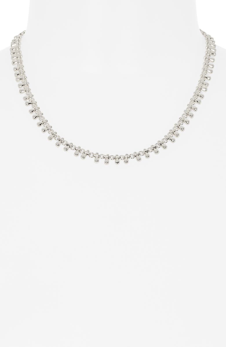 Leith Droplet Collar Necklace, Alternate, color, Silver