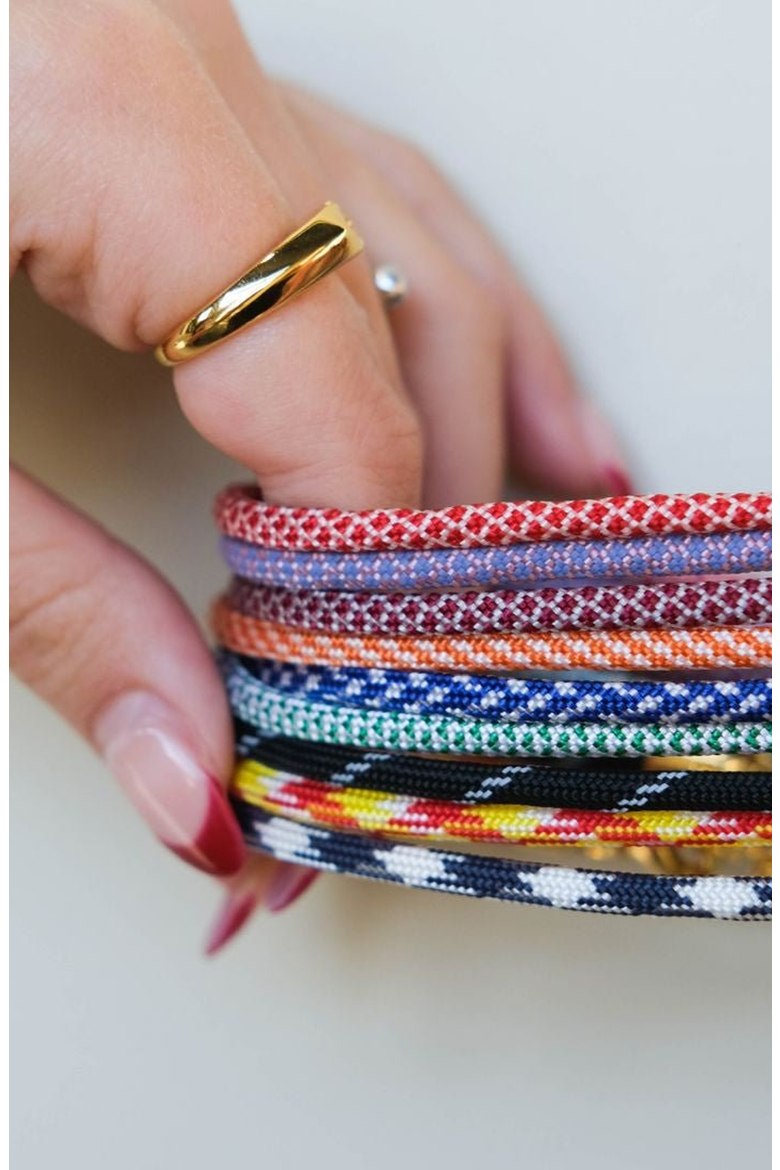 Minimalist Cord Necklace, Alternate, color, Navy & White / Silver