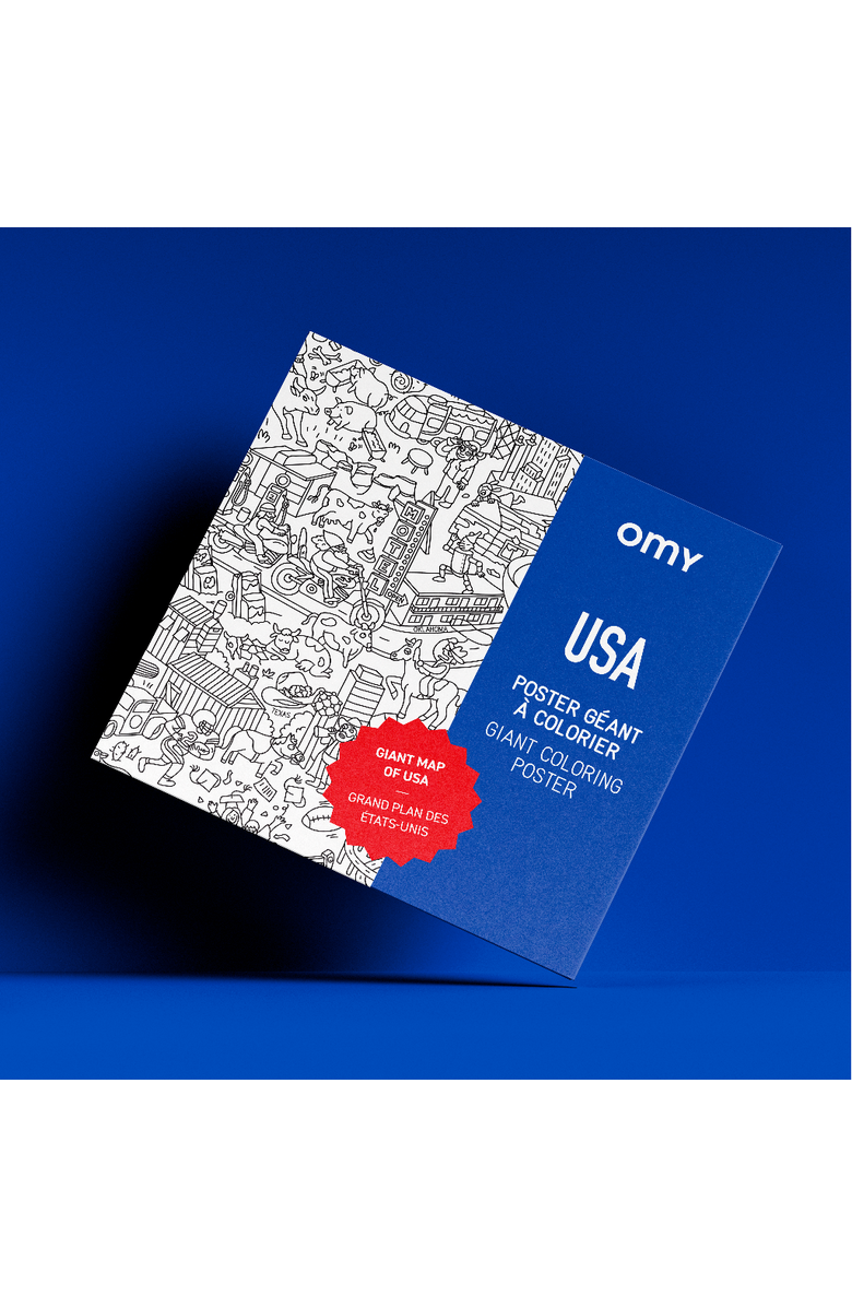 OMY Giant coloring poster USA, Main, color, Blue