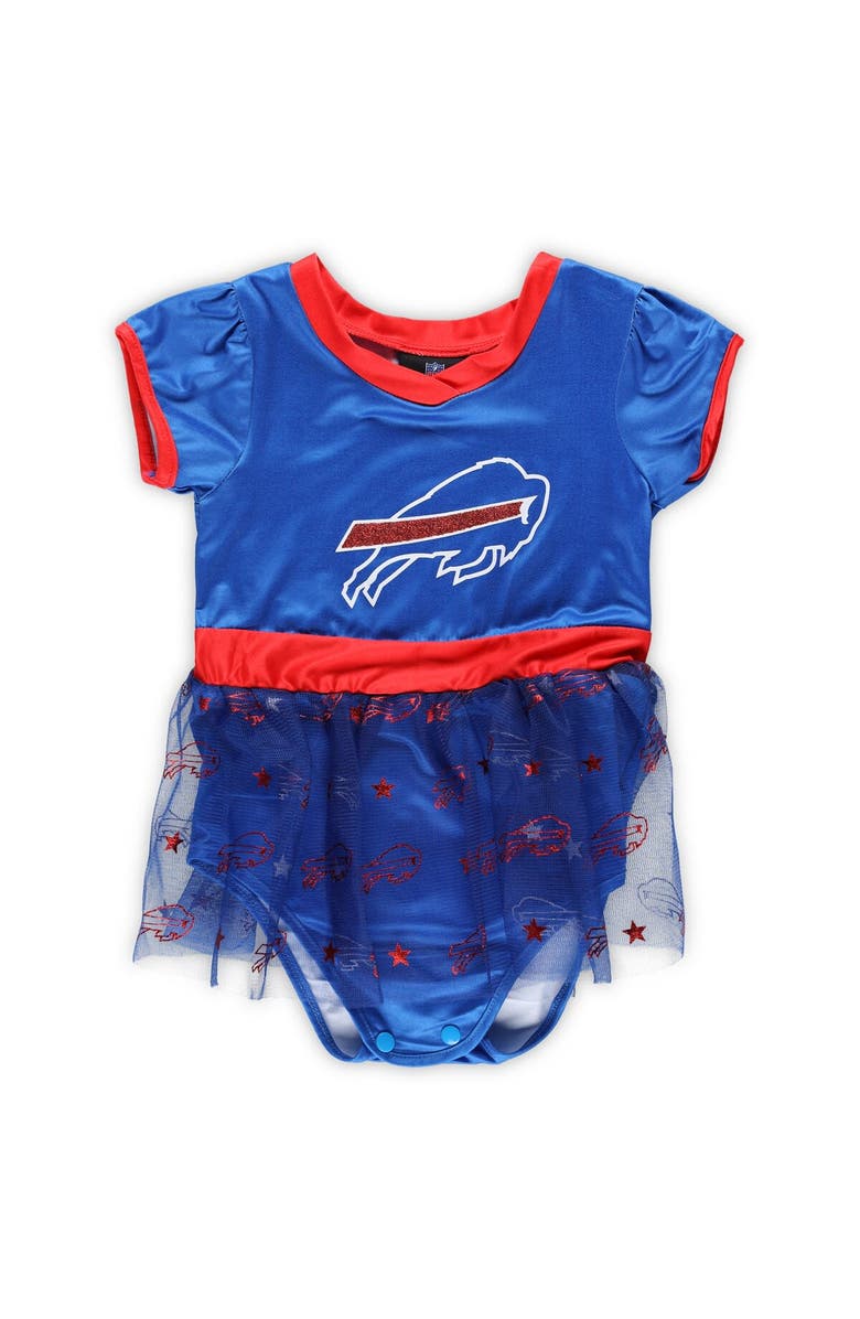 JERRY LEIGH Girls Infant Royal Buffalo Bills Tailgate Game Day Bodysuit with Tutu, Headband & Leggings Cheerleader Set, Alternate, color, 