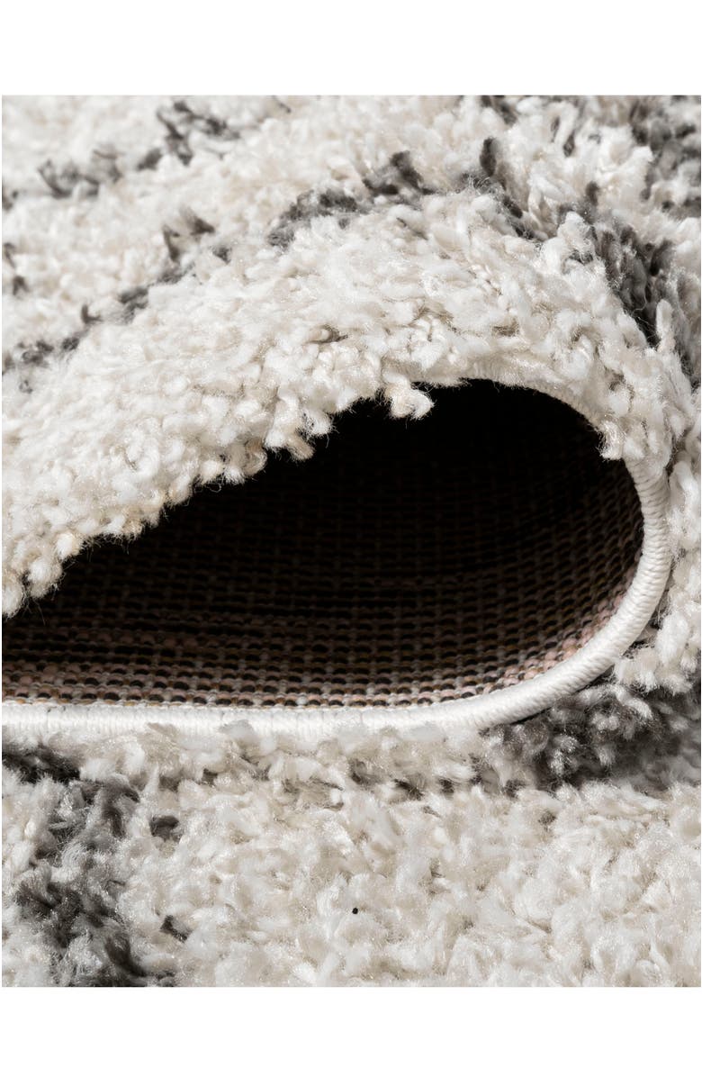 JONATHAN Y Soller Diamond Trellis Shag Area Rug, Alternate, color, Beige/Dark Gray