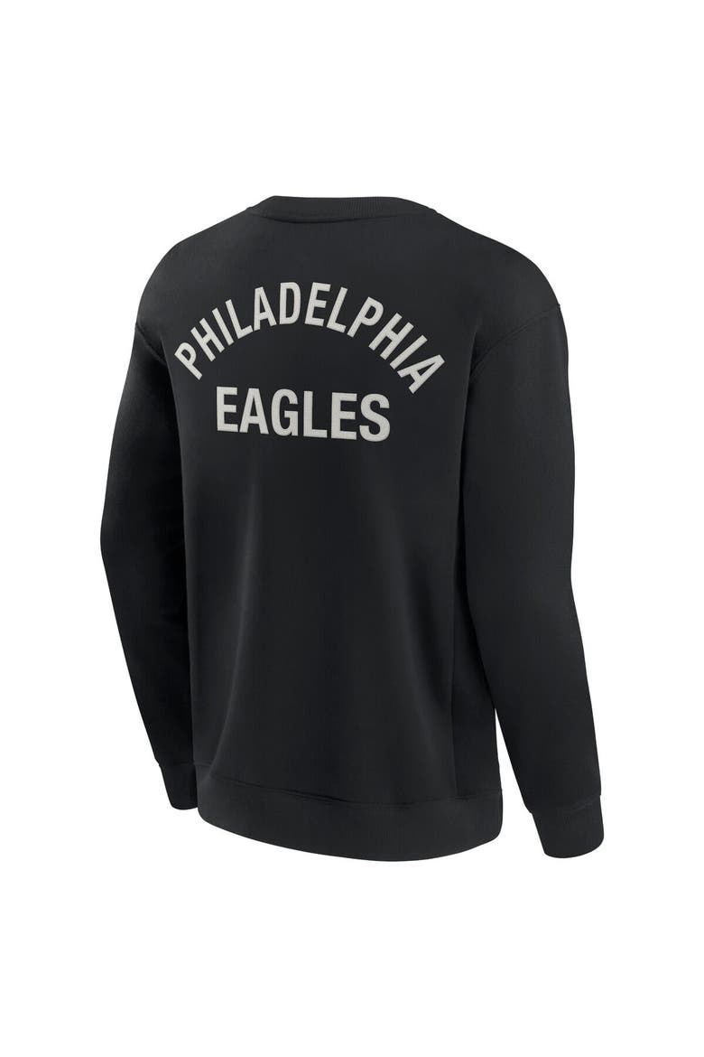Unisex Fanatics Signature Black Philadelphia Eagles Super Soft Pullover Crew Sweatshirt, Alternate, color, Black