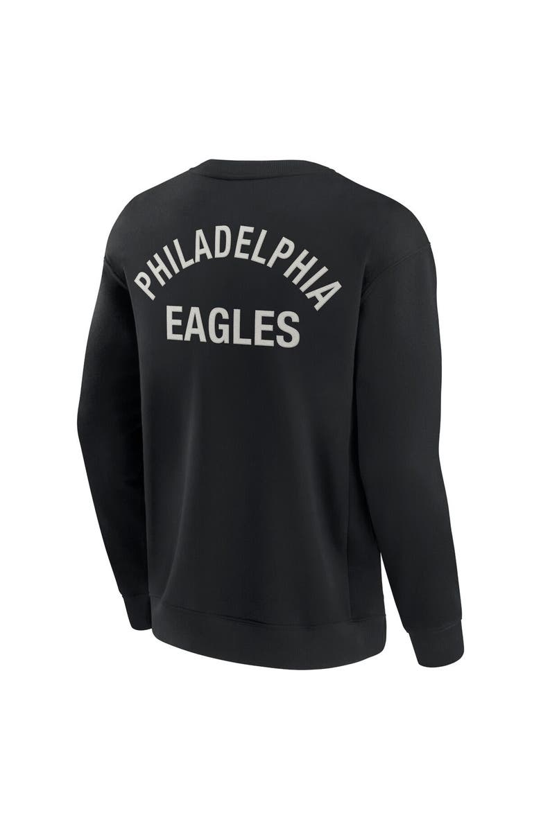 Fanatics Signature Unisex Fanatics Signature Black Philadelphia Eagles Super Soft Pullover Crew Sweatshirt, Alternate, color,