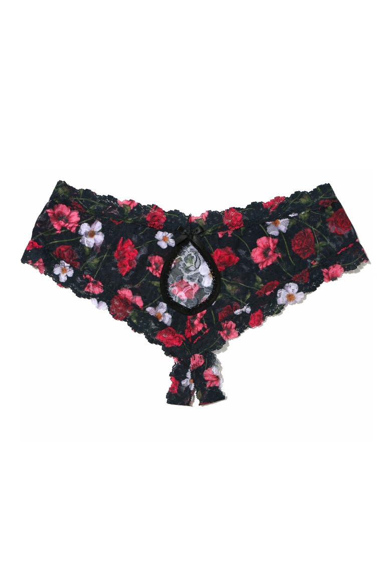 Floral Open Gusset Lace Panties, Alternate, color, AM I DREAMING