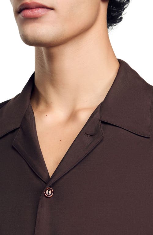 Sandro Floaty Shirt In Moka.