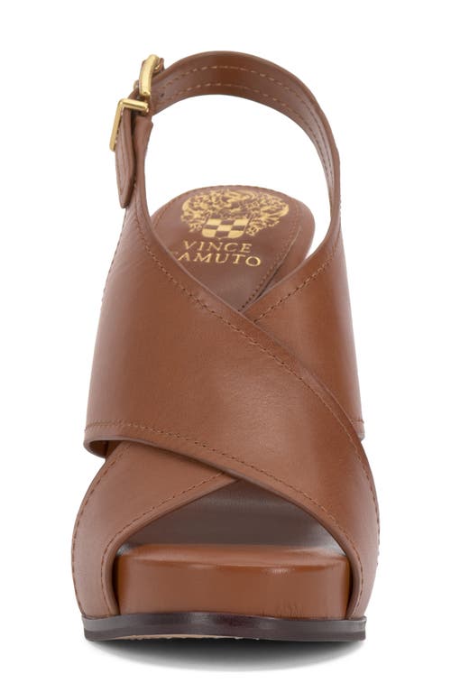 Vince Camuto Chlea Slingback Platform Sandal In Caramello Smooth Leather
