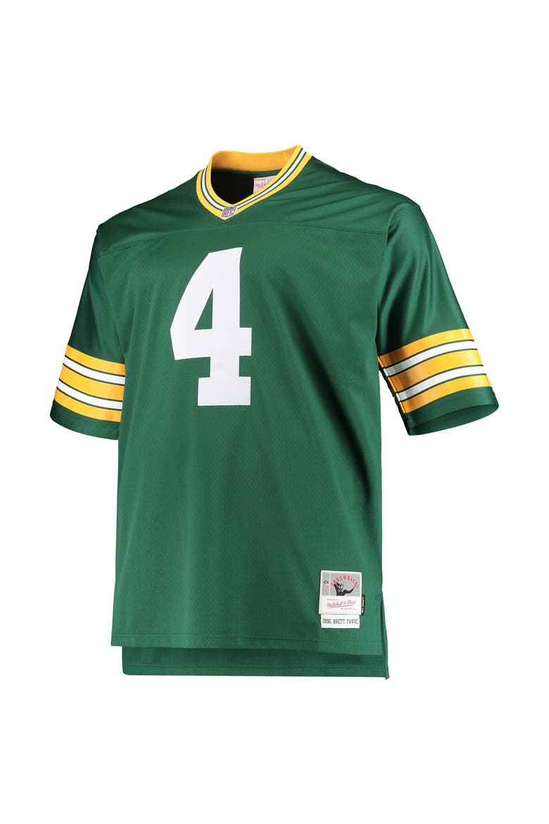 Men's Mitchell & Ness Brett Favre Green Green Bay Packers Big & Tall 1996 Retired Player Replica Jersey, Alternate, color, Green