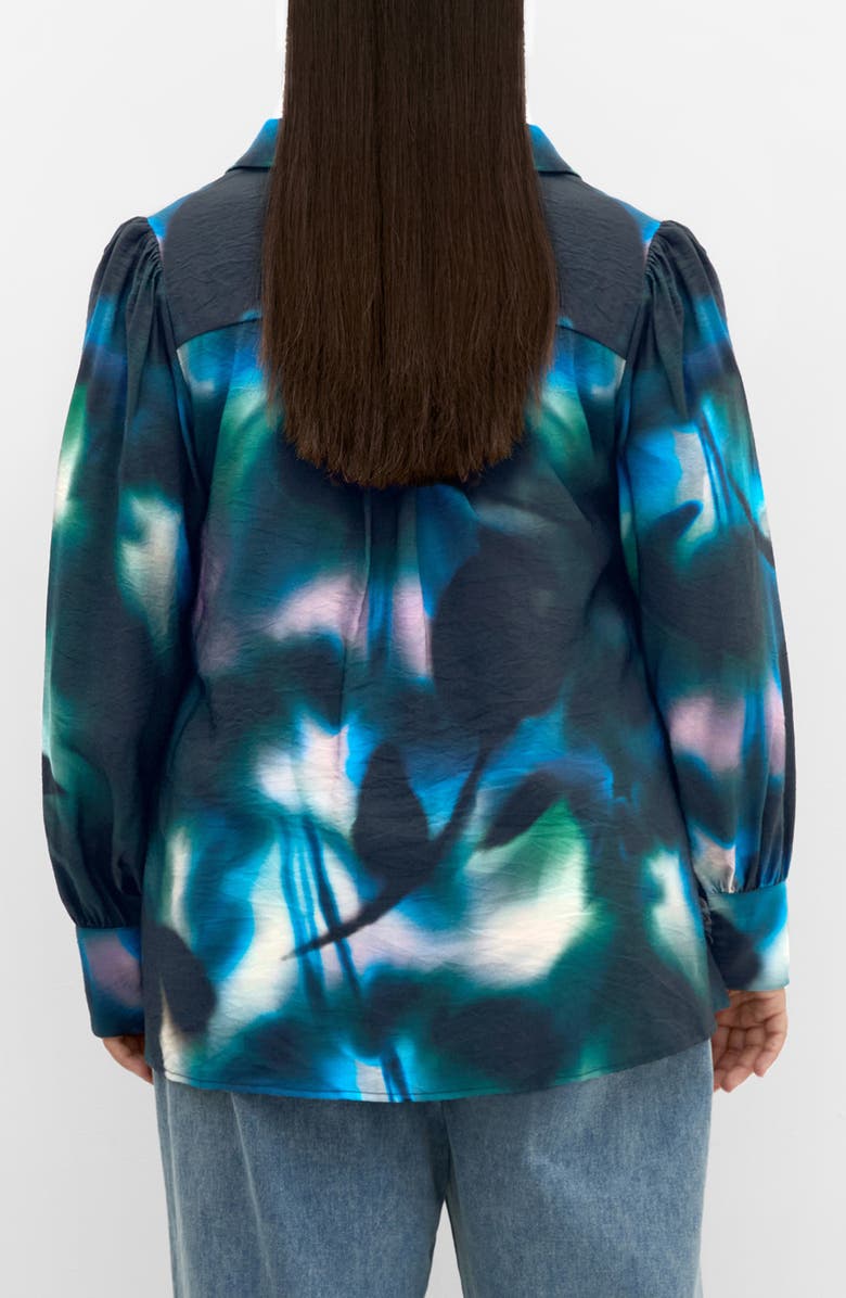 City Chic Hayely Long Sleeve Woven Shirt, Alternate, color, Haze Bloom