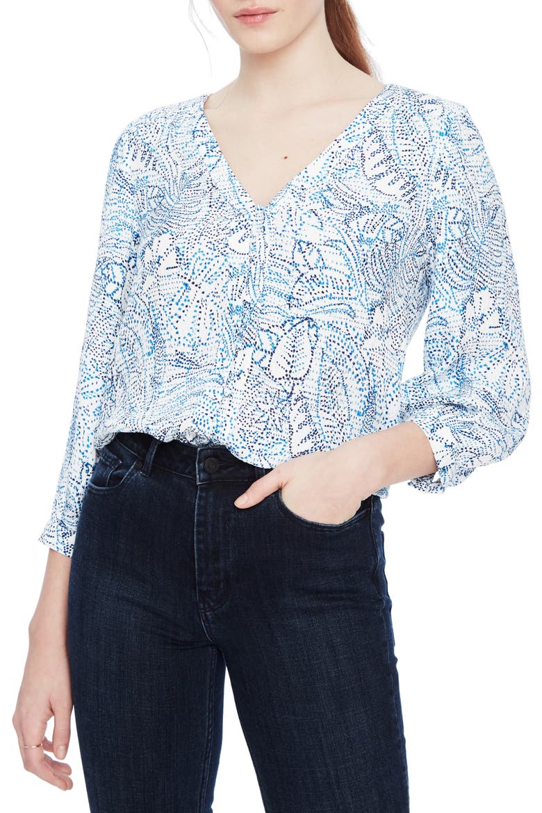 Beverly Print Silk Blouse, Main, color, BOTANICA DOTS