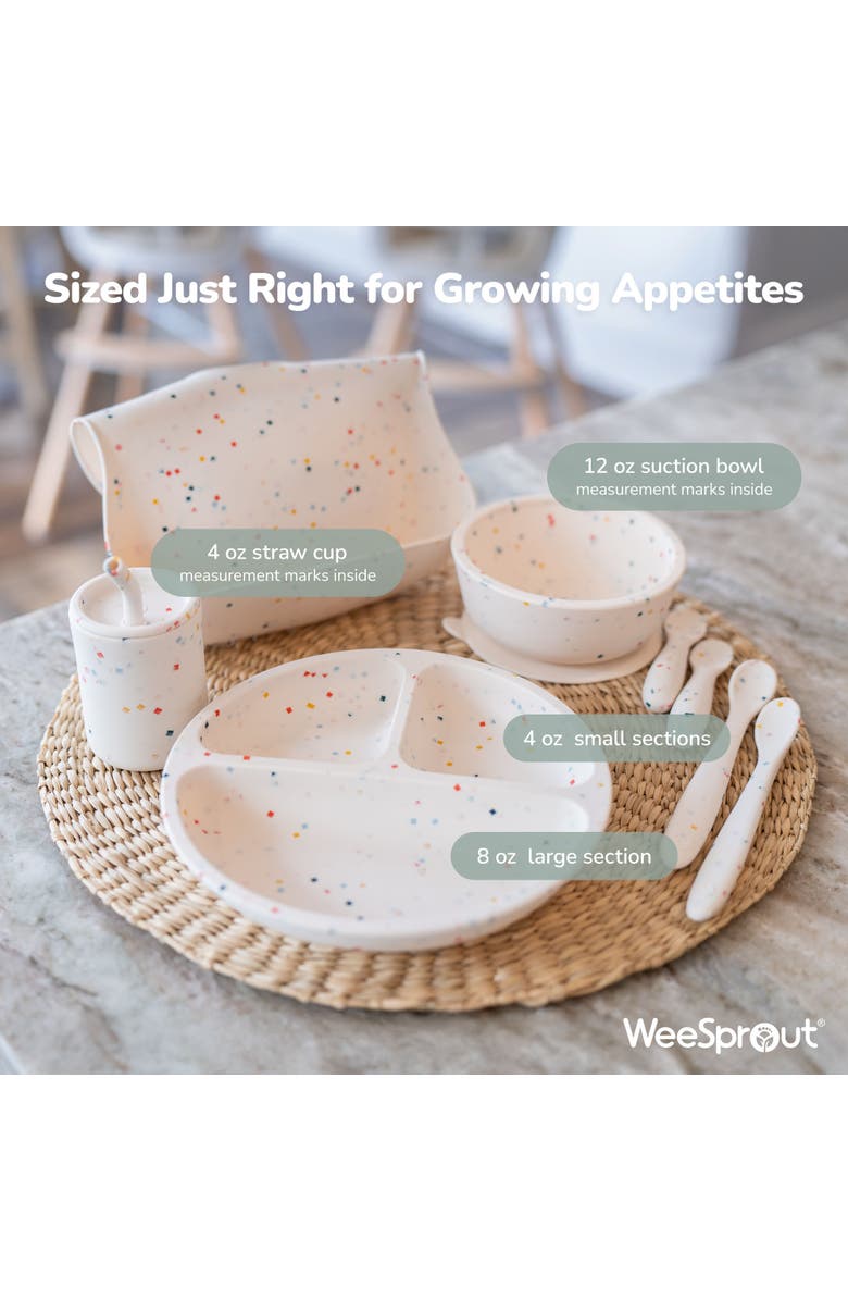 WeeSprout Silicone Baby Feeding Set, Develops Self Feeding Skills, BPA-Free, 8-Piece, Alternate, color, Confetti