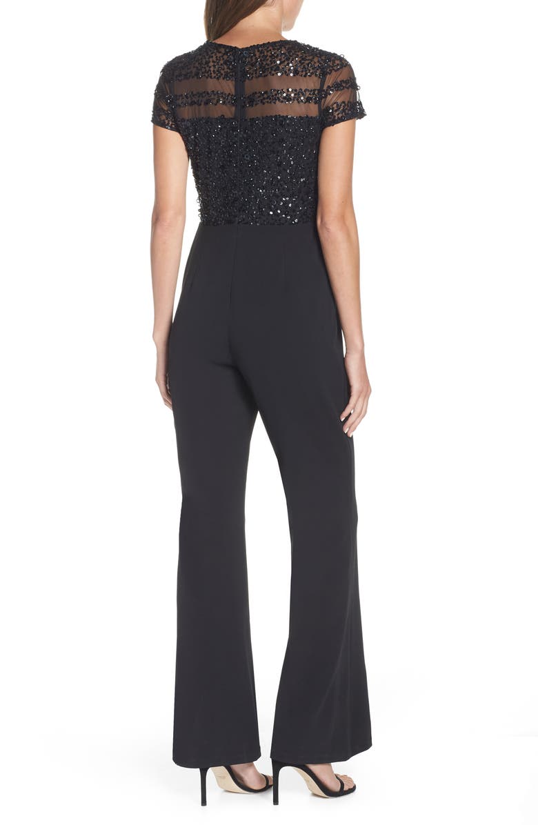 Adrianna Papell Bead Stripe Jumpsuit, Alternate, color,