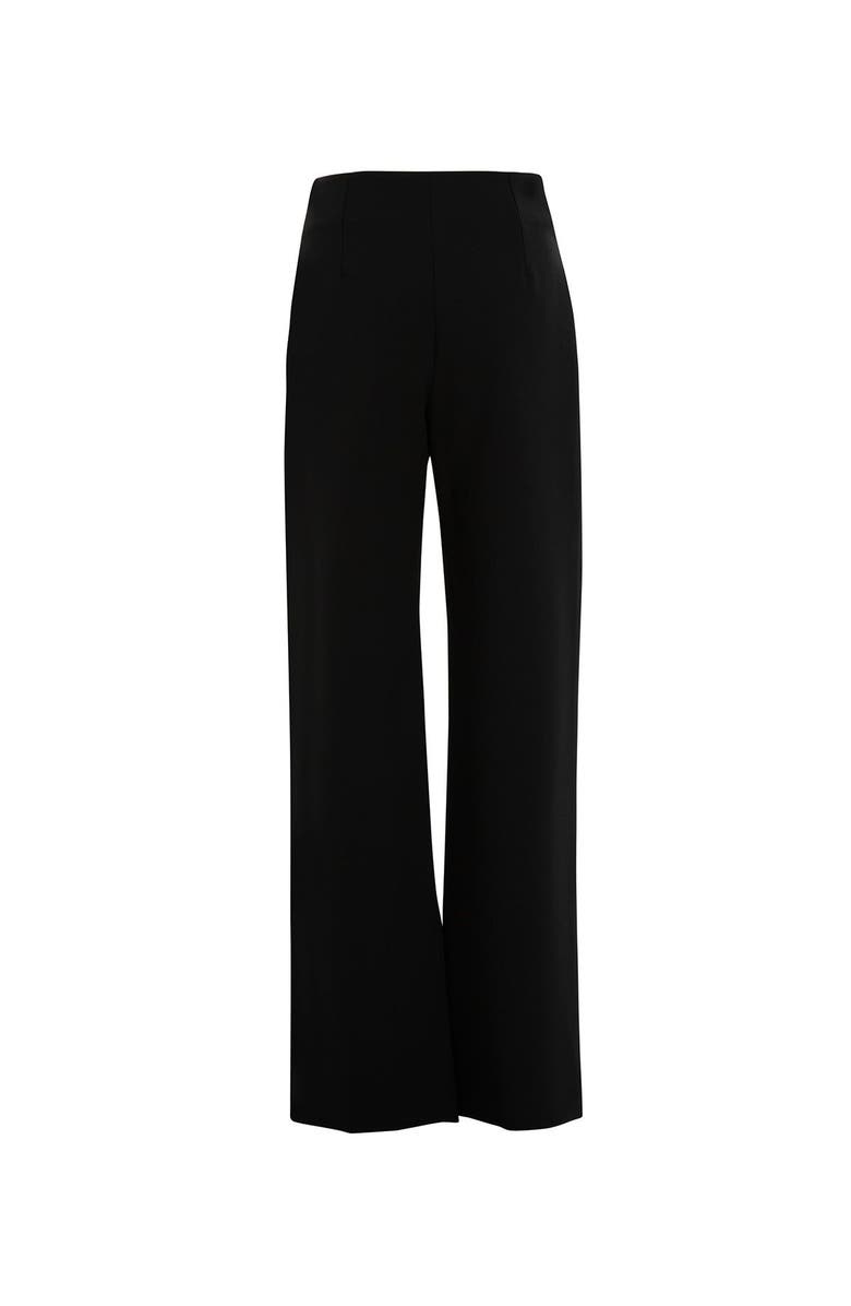 Gizia Pleated Detail High Waist Palazzo Black Pants, Alternate, color, Black