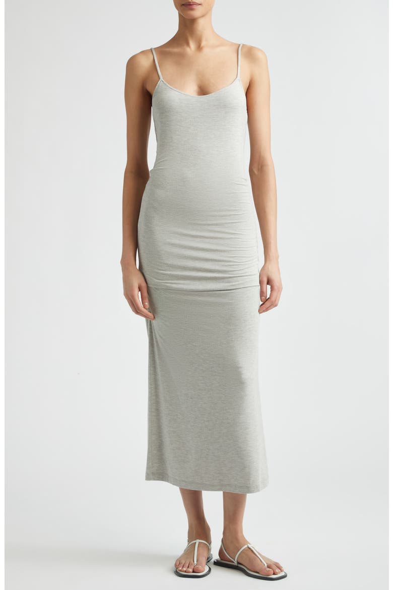 Draped Slipdress, Main, color, PALE GREY MLANGE