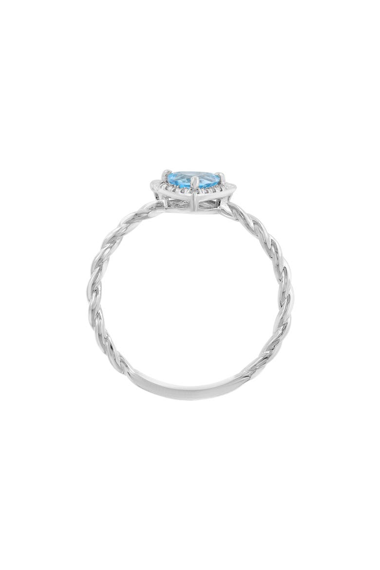 Sterling Silver Trillion Cut Blue Topaz & Diamond Ring, Alternate, color, BLUE