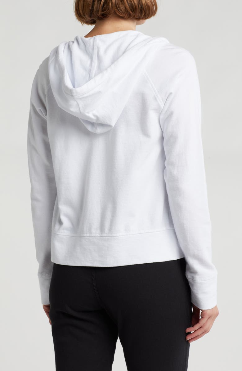 James Perse French Terry Crop Zip Hoodie, Alternate, color, White