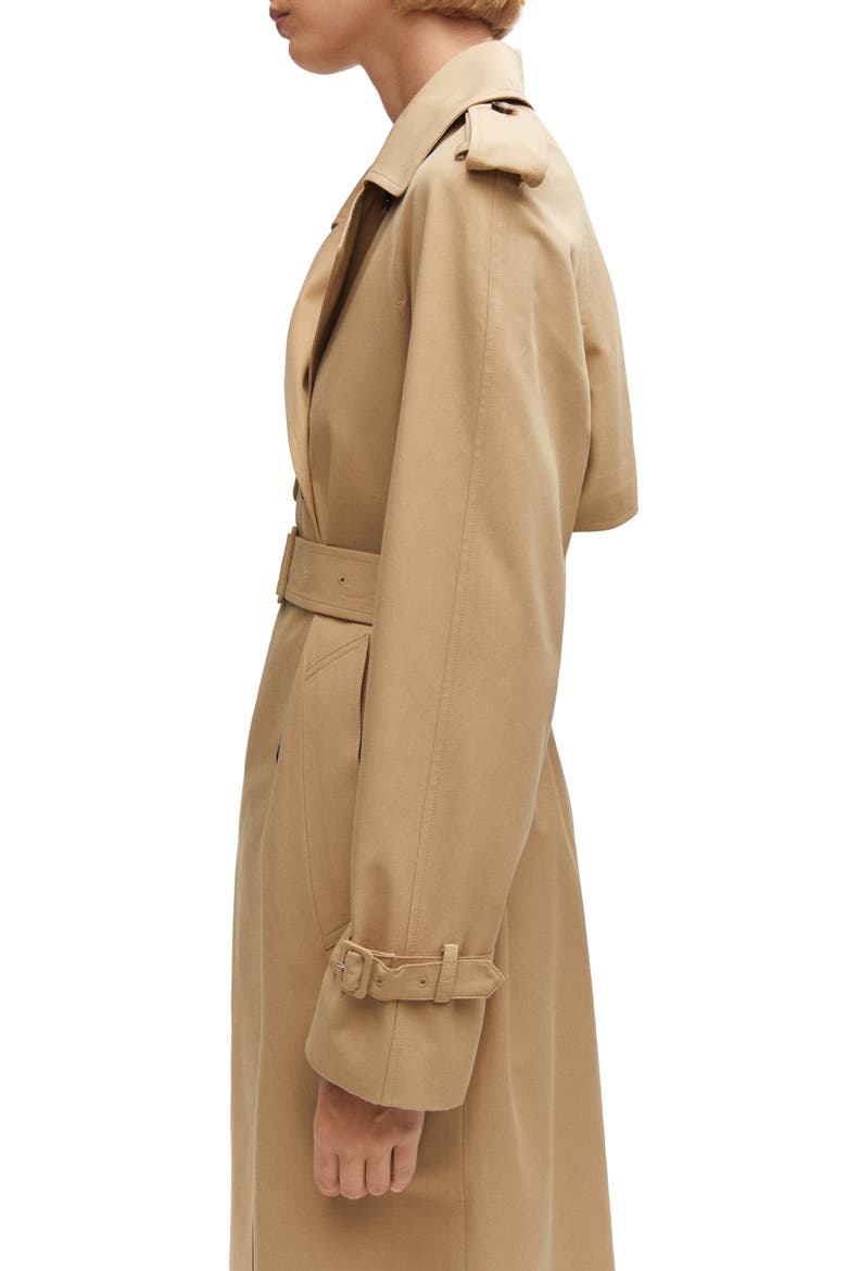 Belted Water Repellent Trench Coat, Alternate, color, MEDIUM BROWN