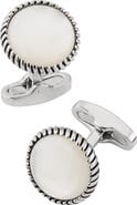 Link Up Round Cufflinks with Texture Border