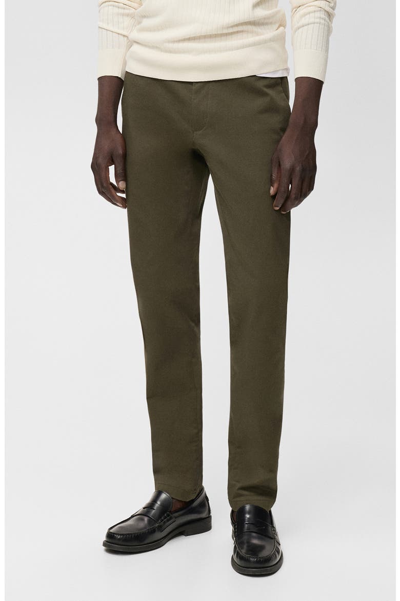 Barna Slim Fit Stretch Twill Chino Pants, Main, color, KHAKI GREEN