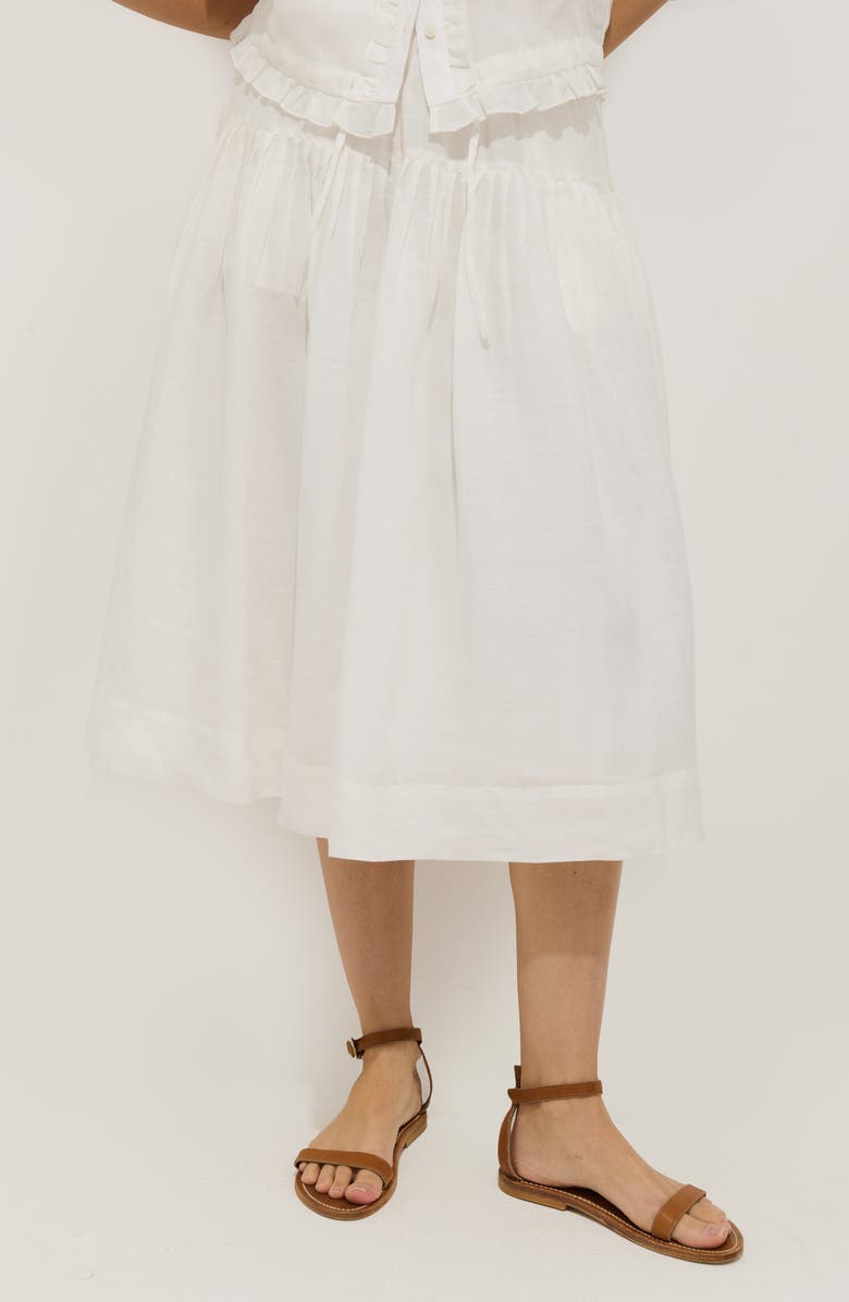 Alex Mill Brittany Ramie Midi Skirt, Main, color, Off White