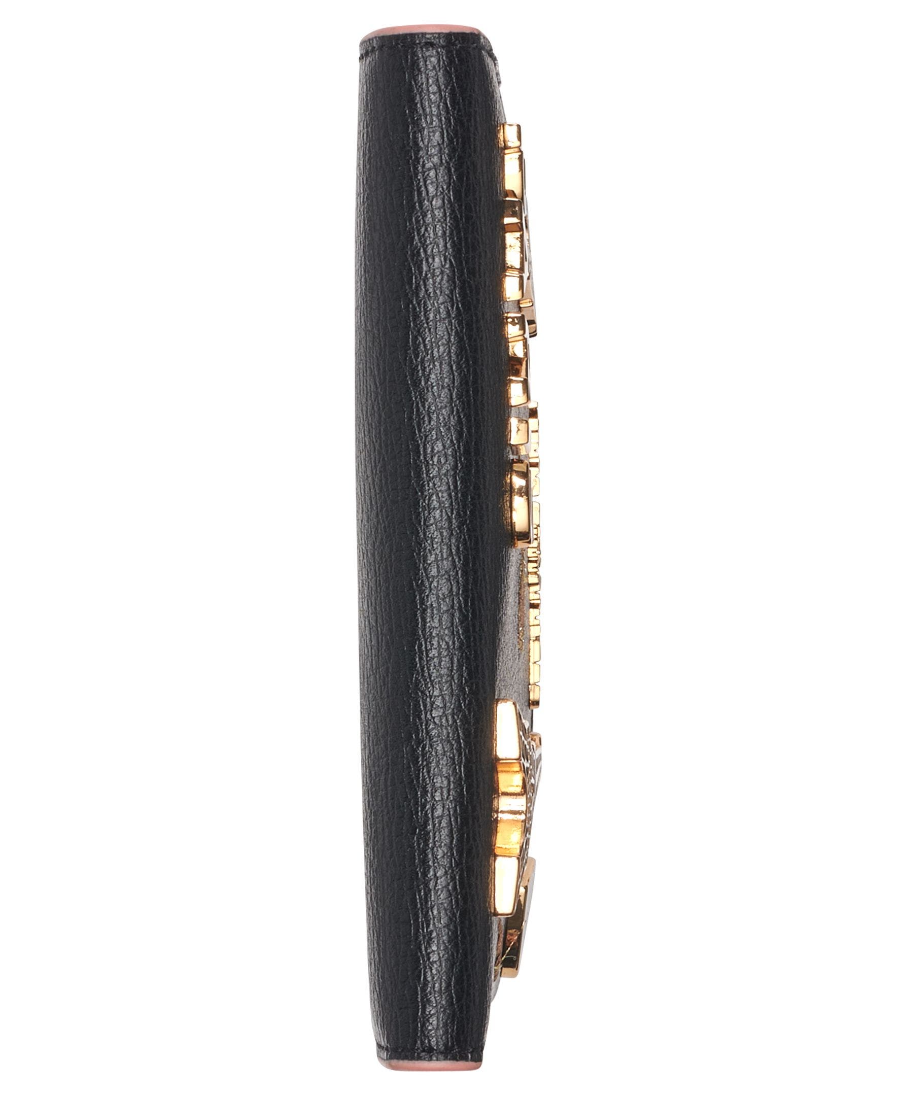 KARL LAGERFELD PARIS Small Wallet with Pins, Alternate, color, Black/Gold