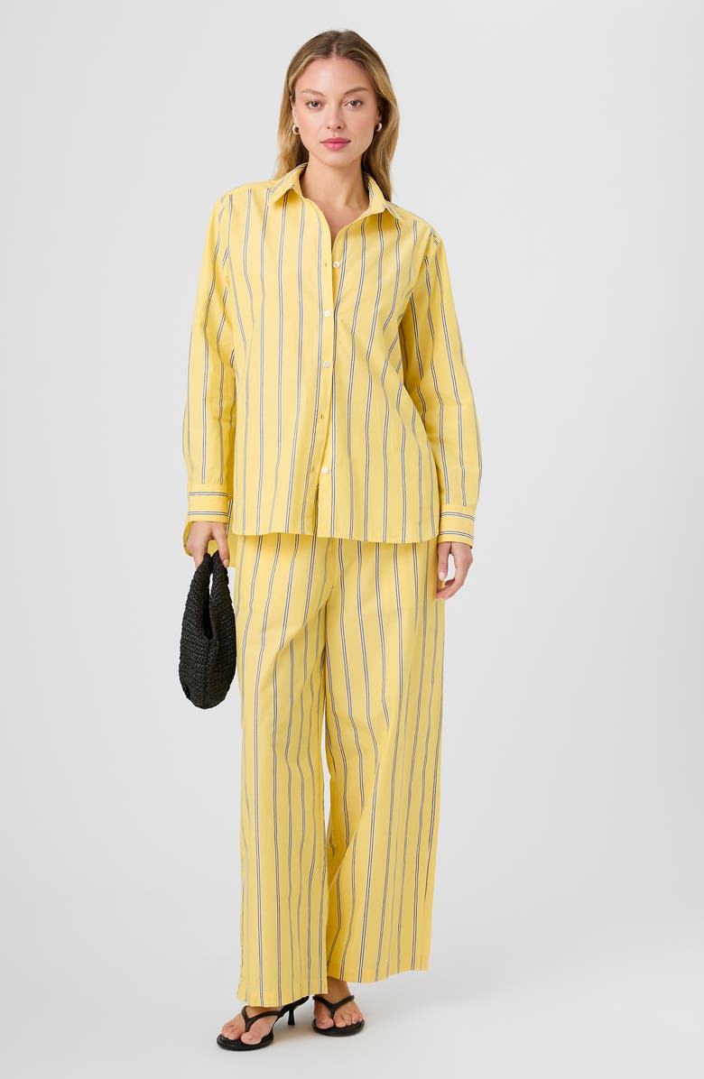French Connection Rhodes Stripe Poplin Button-Up Shirt, Alternate, color,