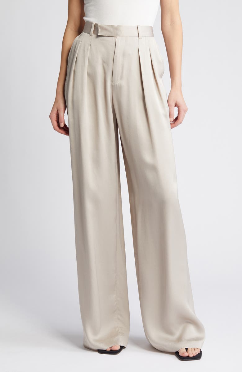 FRAME Pleated Wide Leg Trousers, Main, color,