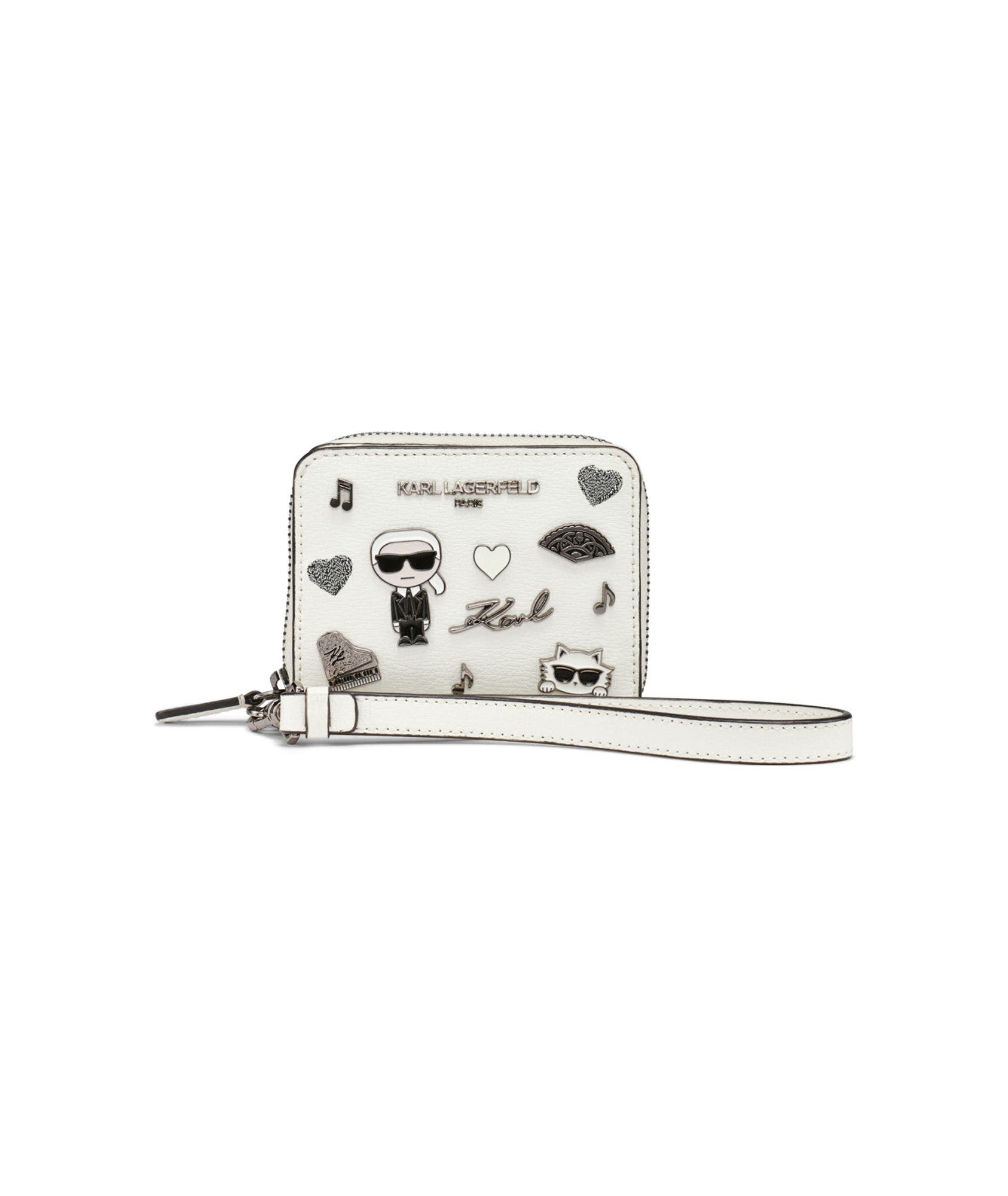 Jaqueline Small Wallet with Cate Pins, Main, color, Winter White