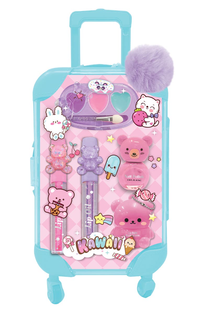 HOT FOCUS Kids' Little Luggage Beauty Critter Makeup Set, Main, color, Pink Multi