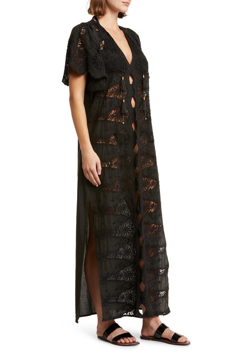 ALICIA BELL Angel Lace Cover-Up Kaftan, Alternate, color, Black Eyelet