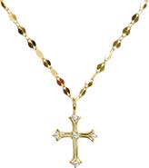 ARGENTO VIVO Cubic Zirconia Disco Chain Cross Pendant Necklace