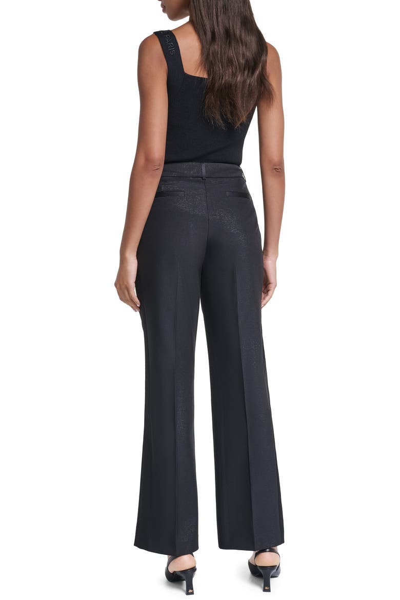 Shiny Twill Trousers, Alternate, color, BLACK