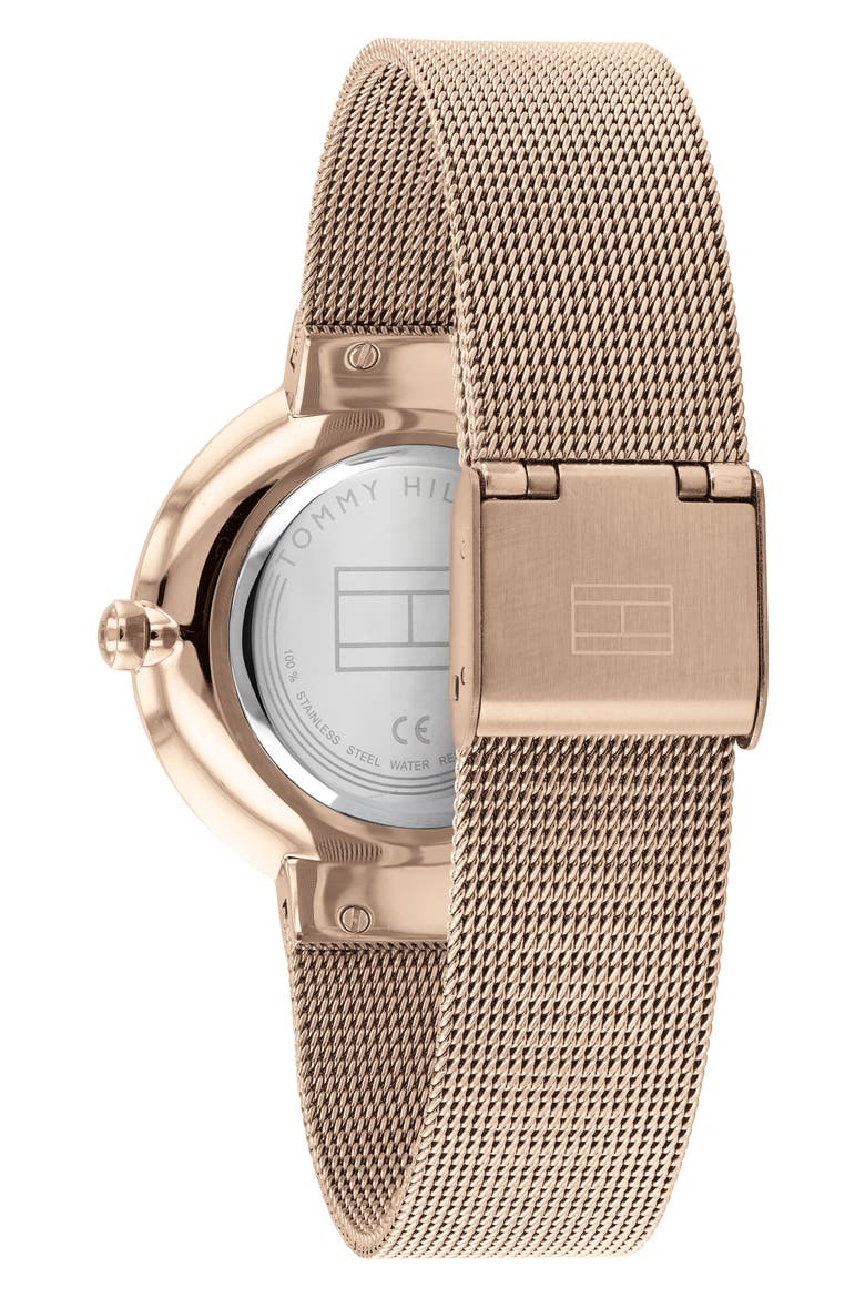 Liberty Crystal Mesh Strap Watch, Alternate, color, PINK DIAL